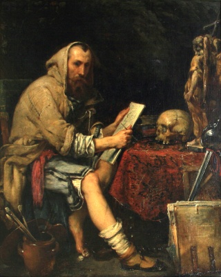 Caravaggio in his studio